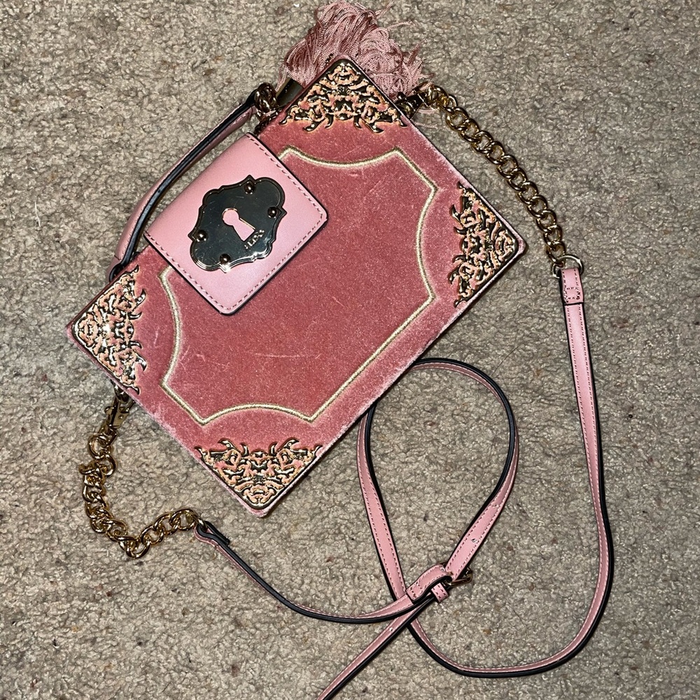 Suede blush pink ALDO box crossbody bag